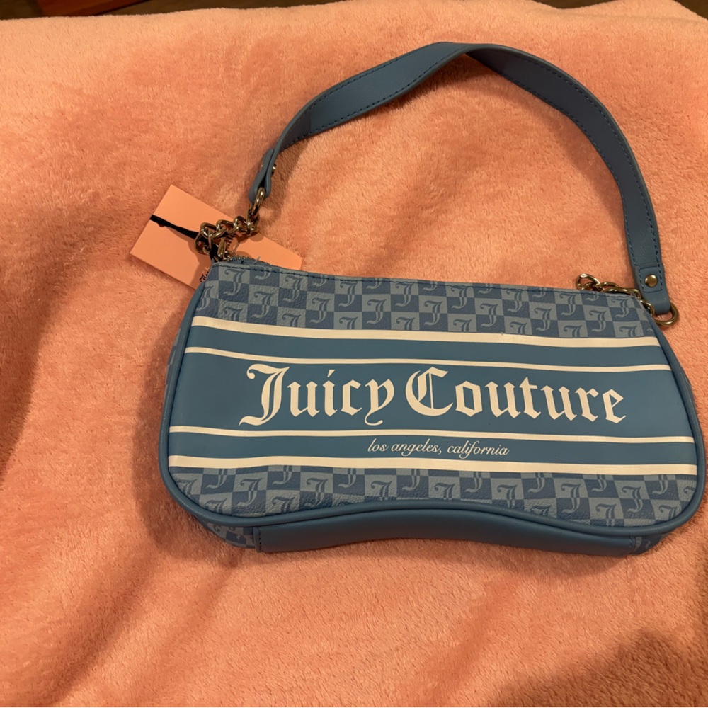 Juicy Couture Blue and Cream Shoulder Bag